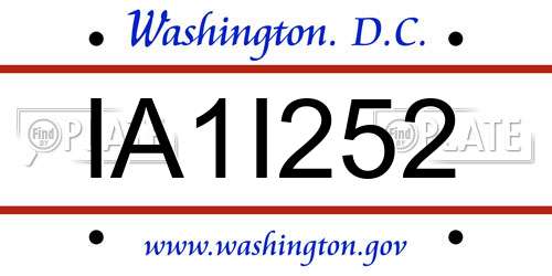 IA1I252 District Of Columbia License Plate