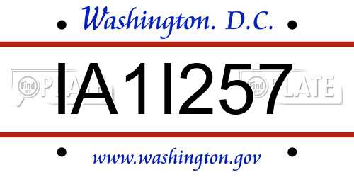 IA1I257 District Of Columbia License Plate