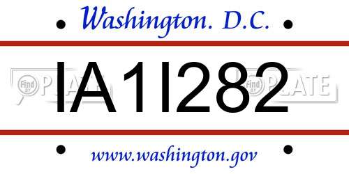 IA1I282 District Of Columbia License Plate