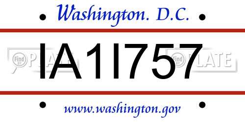 IA1I757 District Of Columbia License Plate