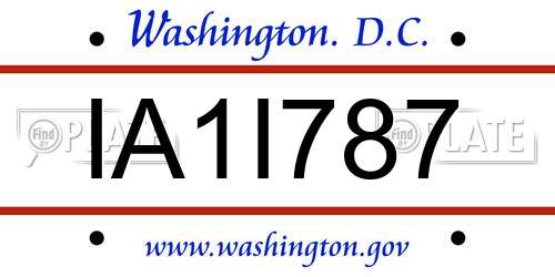 IA1I787 District Of Columbia License Plate
