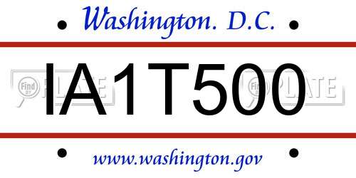 IA1T500 District Of Columbia License Plate