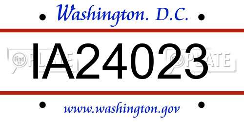 IA24023 District Of Columbia License Plate