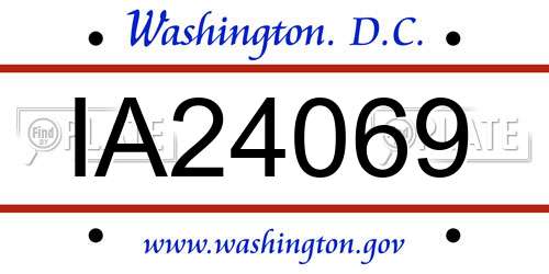 IA24069 District Of Columbia License Plate