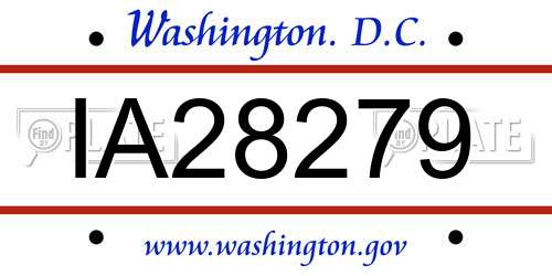 IA28279 District Of Columbia License Plate