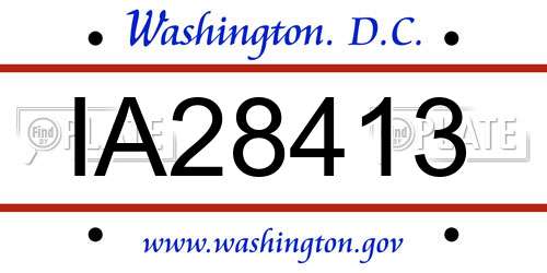 IA28413 District Of Columbia License Plate