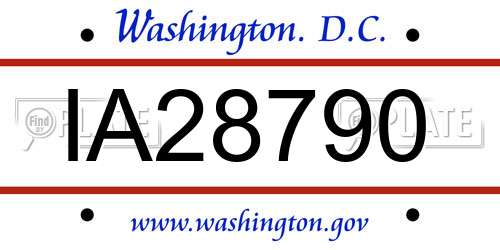IA28790 District Of Columbia License Plate