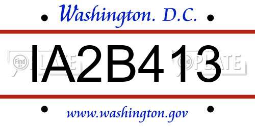 IA2B413 District Of Columbia License Plate