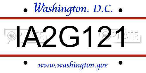 IA2G121 District Of Columbia License Plate