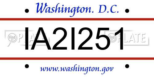 IA2I251 District Of Columbia License Plate