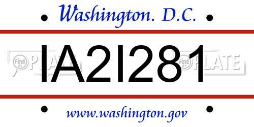 IA2I281 District Of Columbia License Plate