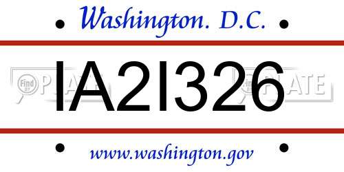 IA2I326 District Of Columbia License Plate