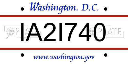 IA2I740 District Of Columbia License Plate