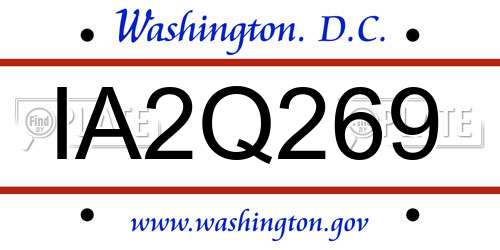 IA2Q269 District Of Columbia License Plate