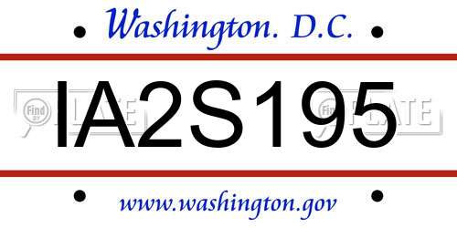 IA2S195 District Of Columbia License Plate
