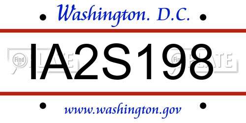IA2S198 District Of Columbia License Plate
