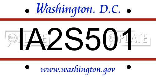 IA2S501 District Of Columbia License Plate