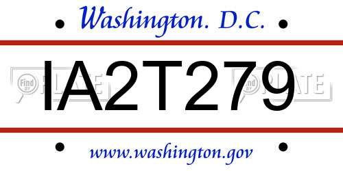 IA2T279 District Of Columbia License Plate