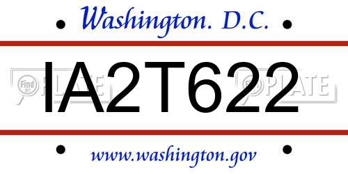 IA2T622 District Of Columbia License Plate