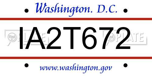 IA2T672 District Of Columbia License Plate