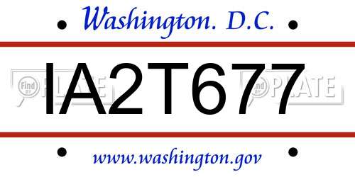 IA2T677 District Of Columbia License Plate