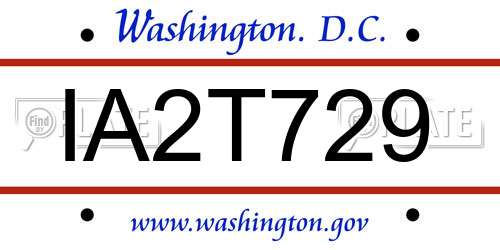 IA2T729 District Of Columbia License Plate