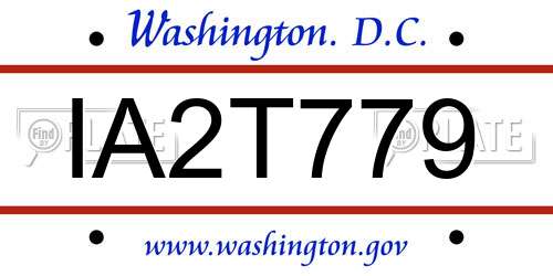 IA2T779 District Of Columbia License Plate