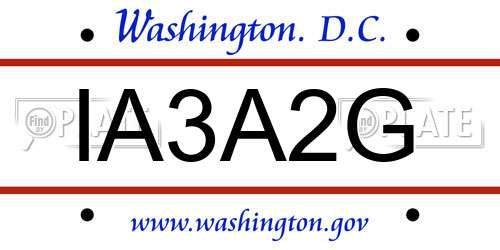 IA3A2G District Of Columbia License Plate