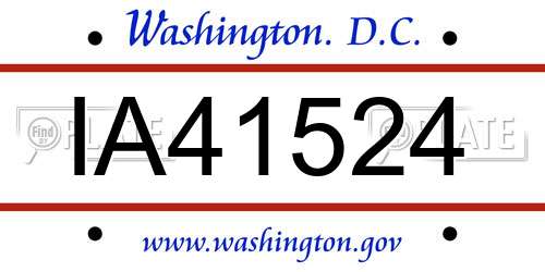 IA41524 District Of Columbia License Plate