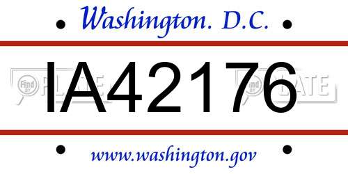 IA42176 District Of Columbia License Plate