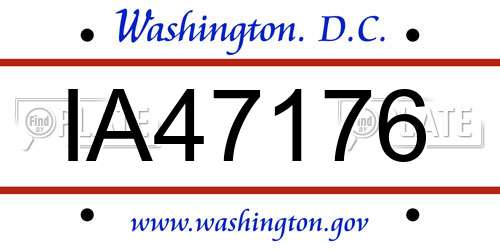 IA47176 District Of Columbia License Plate