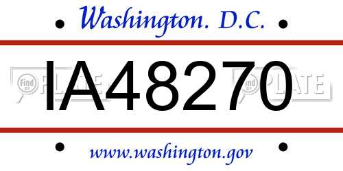 IA48270 District Of Columbia License Plate