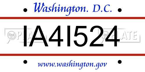 IA4I524 District Of Columbia License Plate