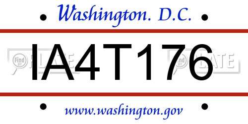 IA4T176 District Of Columbia License Plate