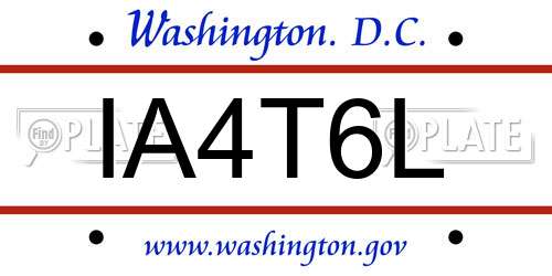 IA4T6L District Of Columbia License Plate