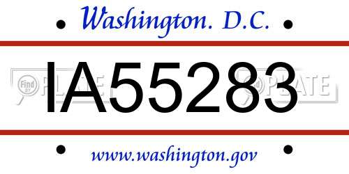 IA55283 District Of Columbia License Plate