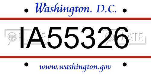 IA55326 District Of Columbia License Plate