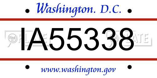 IA55338 District Of Columbia License Plate