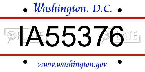 IA55376 District Of Columbia License Plate