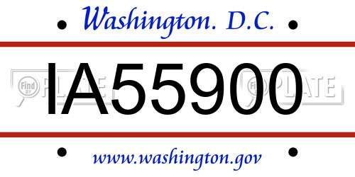 IA55900 District Of Columbia License Plate