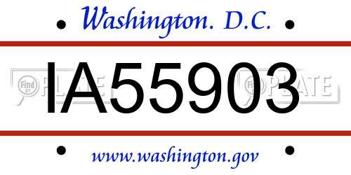IA55903 District Of Columbia License Plate