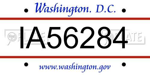 IA56284 District Of Columbia License Plate