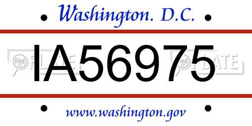 IA56975 District Of Columbia License Plate