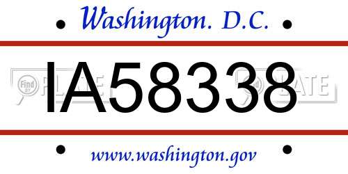 IA58338 District Of Columbia License Plate