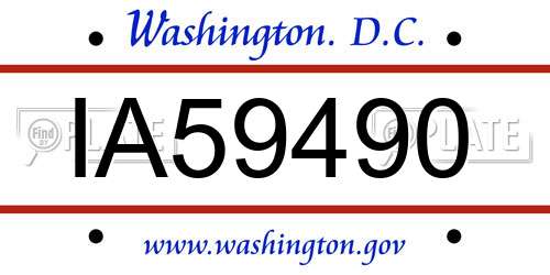 IA59490 District Of Columbia License Plate