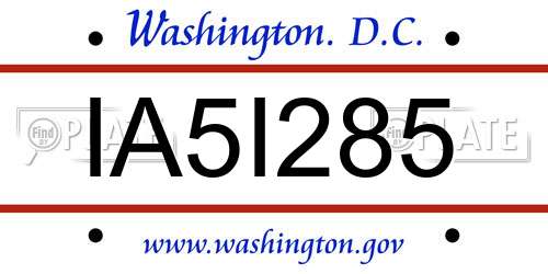 IA5I285 District Of Columbia License Plate