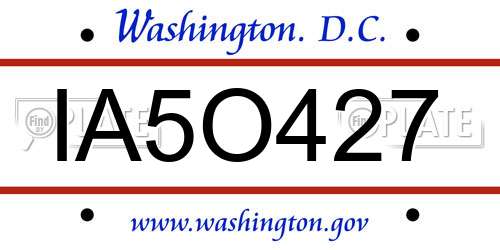 IA5O427 District Of Columbia License Plate