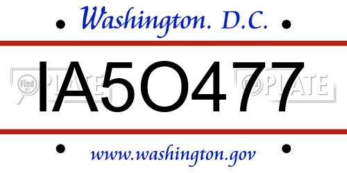 IA5O477 District Of Columbia License Plate