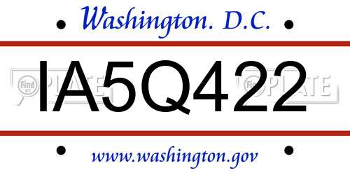 IA5Q422 District Of Columbia License Plate