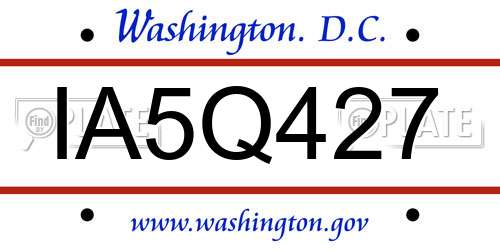 IA5Q427 District Of Columbia License Plate
